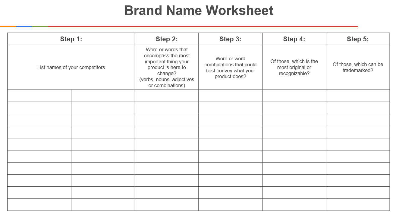 Name Worksheet